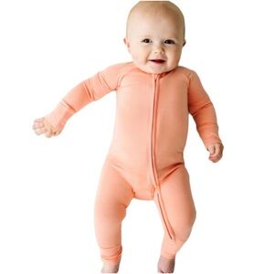 Little Sleepies Peach Bamboo Pajama Zippy Size 6-12M